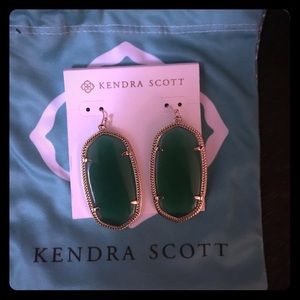 NWT Kendra Scott Danielle Jade Gold Earrings