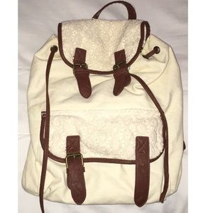 Cream colored backpack