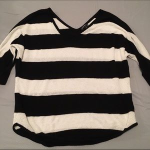Express knit black and white sweater