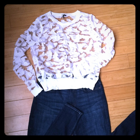 TopShop Sheer Leopard Print Top