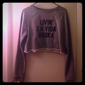Livin' La Vida Broka Crop Sweatshirt