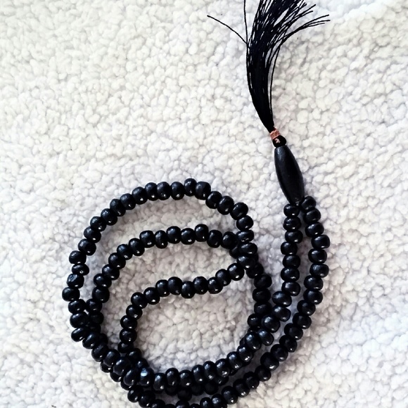 Authentic Wooden Buddha Beads Tassel Necklace