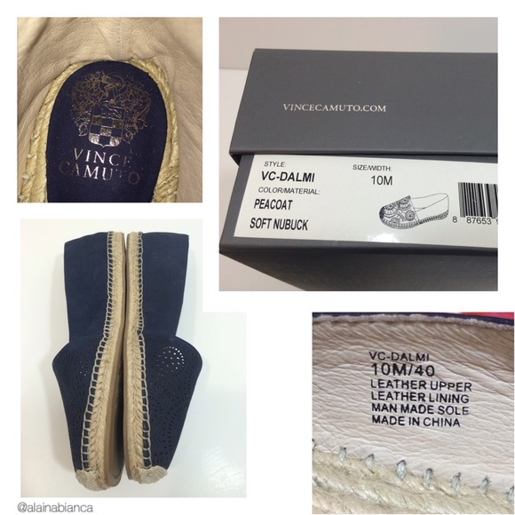 Blue nubuck laser cut espadrilles - Vince Camuto - Picture 4 of 4