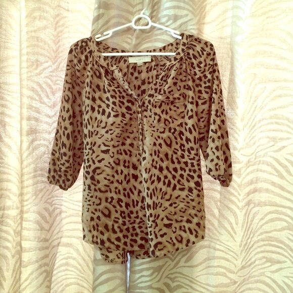 LOFT leopard/cheetah print top