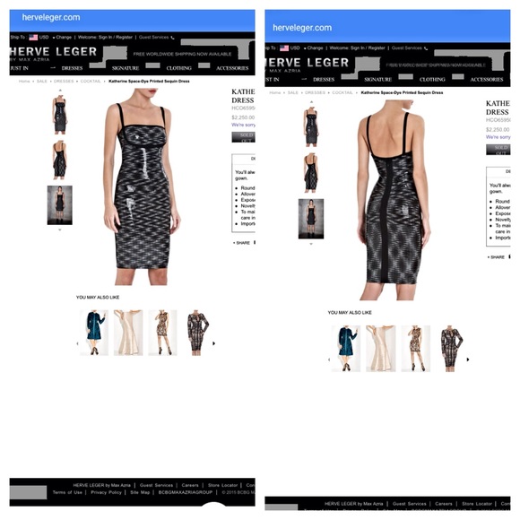 💯 Authentic Herve Leger "Katherine" Sequin Dress