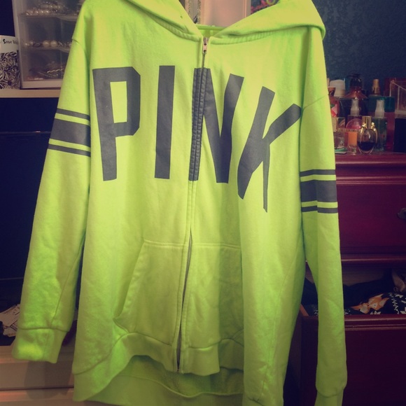 Victoria's Secret PINK Neon yellow hoodie