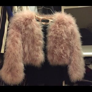 Baby pink ostrich fur coat