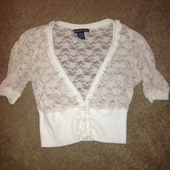 Beige/white lace cover up