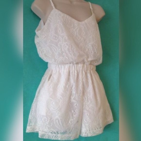 White crochet romper