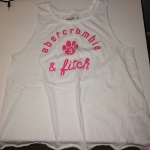 Abercrombie White Muscle Crop Tank