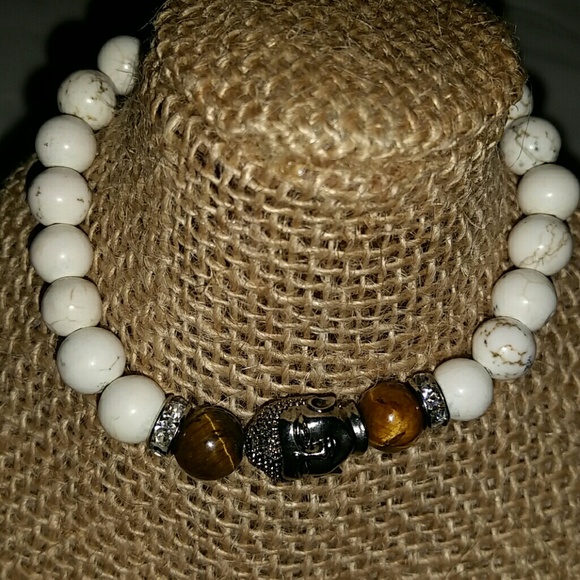 Tiger eye & Howlite Awareness, patience, & courage bracelet