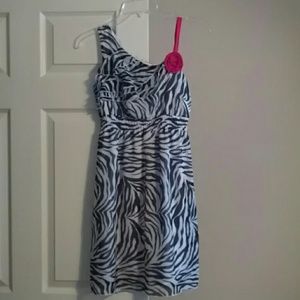 Child's zebra print sleeveless dress