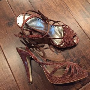 BCBG Girls ankle wrap heels