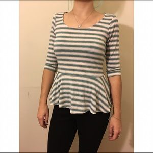 Stripe Peplum Top