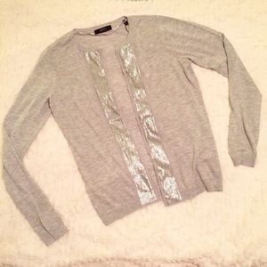 Sequin trim cashmere blend cardigan