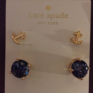 Kate Spade navy earring set