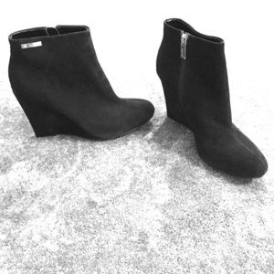 Calvin Klein Black Suede Booties- size 7
