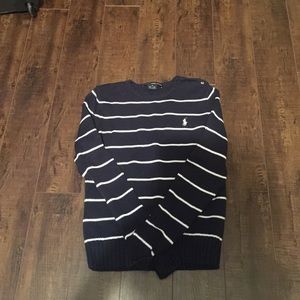 Polo by Ralph Lauren navy and white sweater.