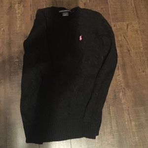 Polo sport ladies black cable sweater