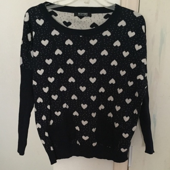 Navy Heart Sweater