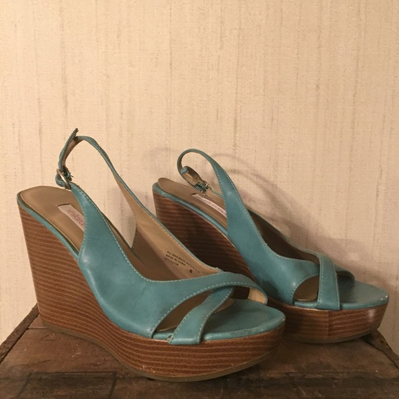 Y2K vintage❤️‍🔥teal wedge heels
