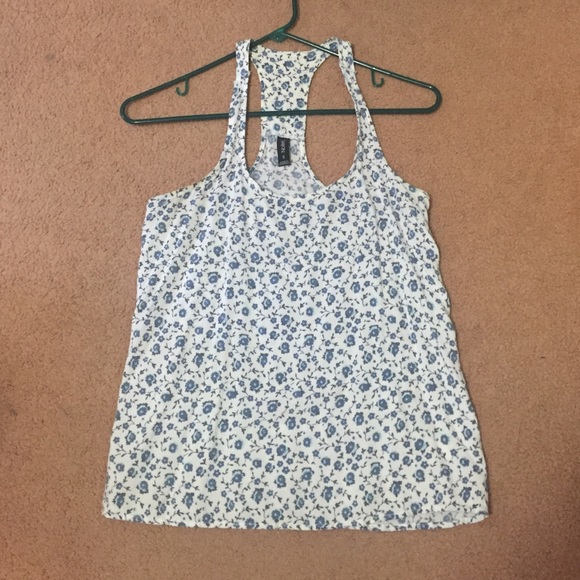 Floral blue and white PacSun tank