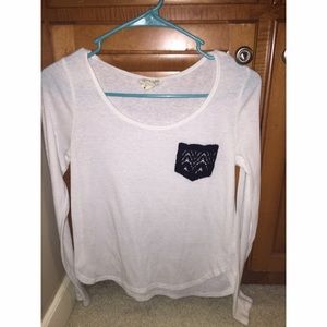 LA Hearts Long Sleeve With Black Lace Pocket