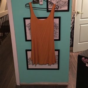 Low Back Mustard Swing Dress
