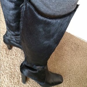 Calf skin high heel boots