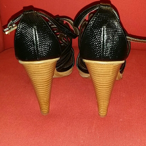 Womens Linea Paolo Strappy Black Heels - Picture 4 of 4