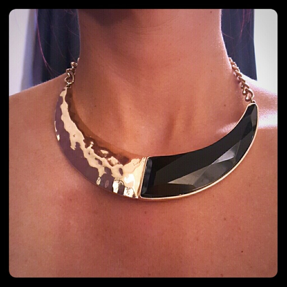 Black and gold statement necklace