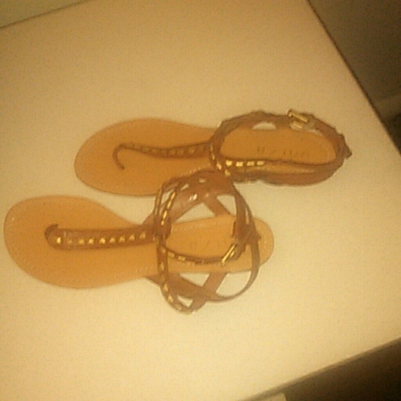 brown stud sandals