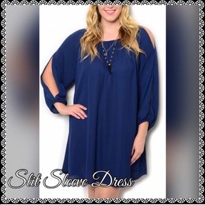 1 Day Sale - Flowy Dress With Slit Sleeves 💙