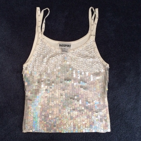 Glitter Sequin Crop Tank Top