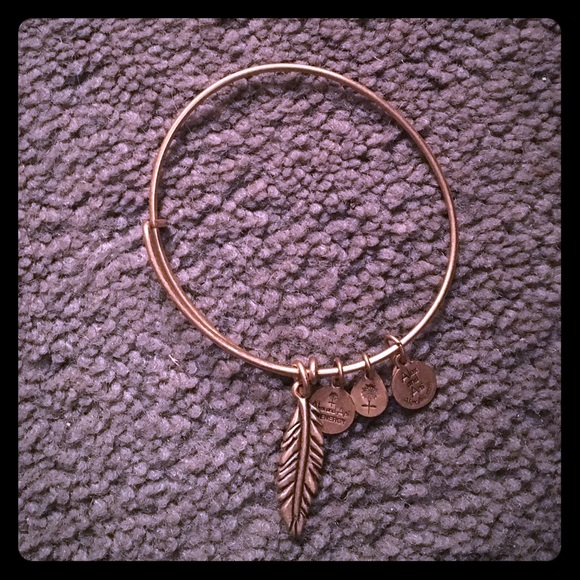 Alex & Ani gold feather bracelet