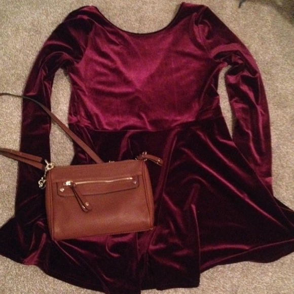Velvet maroon dress