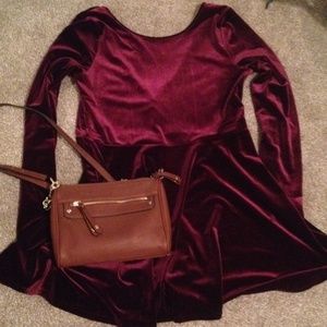 Velvet maroon dress