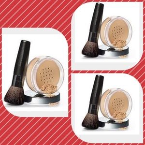 Lot of 3 Sets! Beige 1 Mineral Foundation & Brush