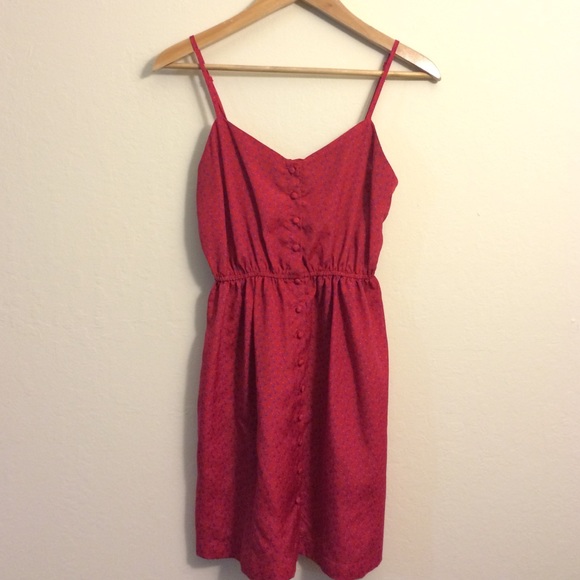 Red bow print dress