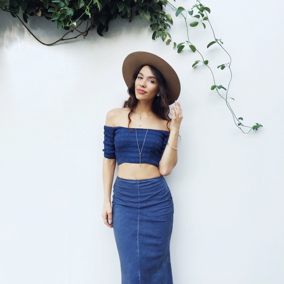 Morrison Grey- blue Maxi Skirt