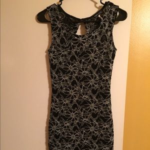 Black dress with white and lace detail