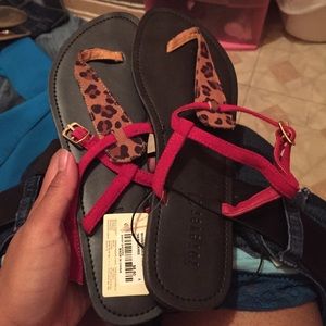 Forever 21 cheetah print sandals.
