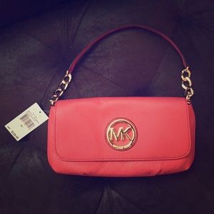 Michael Kors Handbag With Chain Watermelon Leather