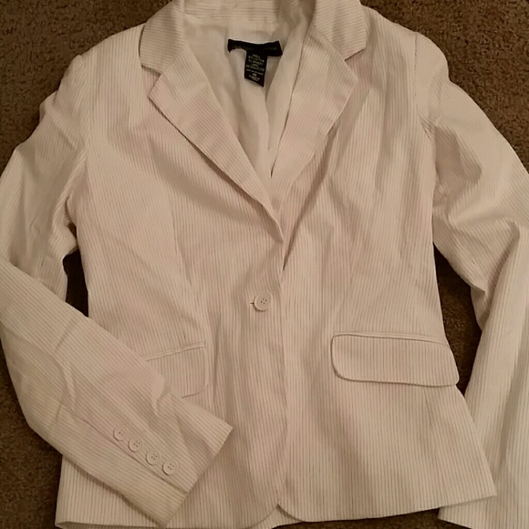 New york & company white pinstripe suite jacket