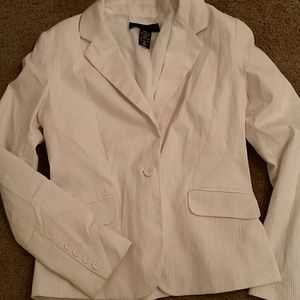 New york & company white pinstripe suite jacket