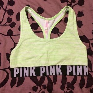 Pink sports bra
