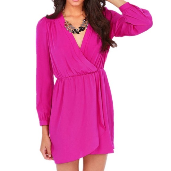 Dresses & Skirts - 💜 Fuchsia Pink purple tulip dress long sleeve