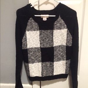 black and white sweater