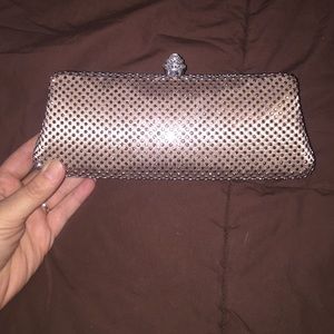 Evening clutch and over shoulder bag never used