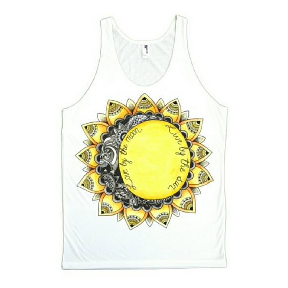Love by the moon, Live by the sun White Quote Tank